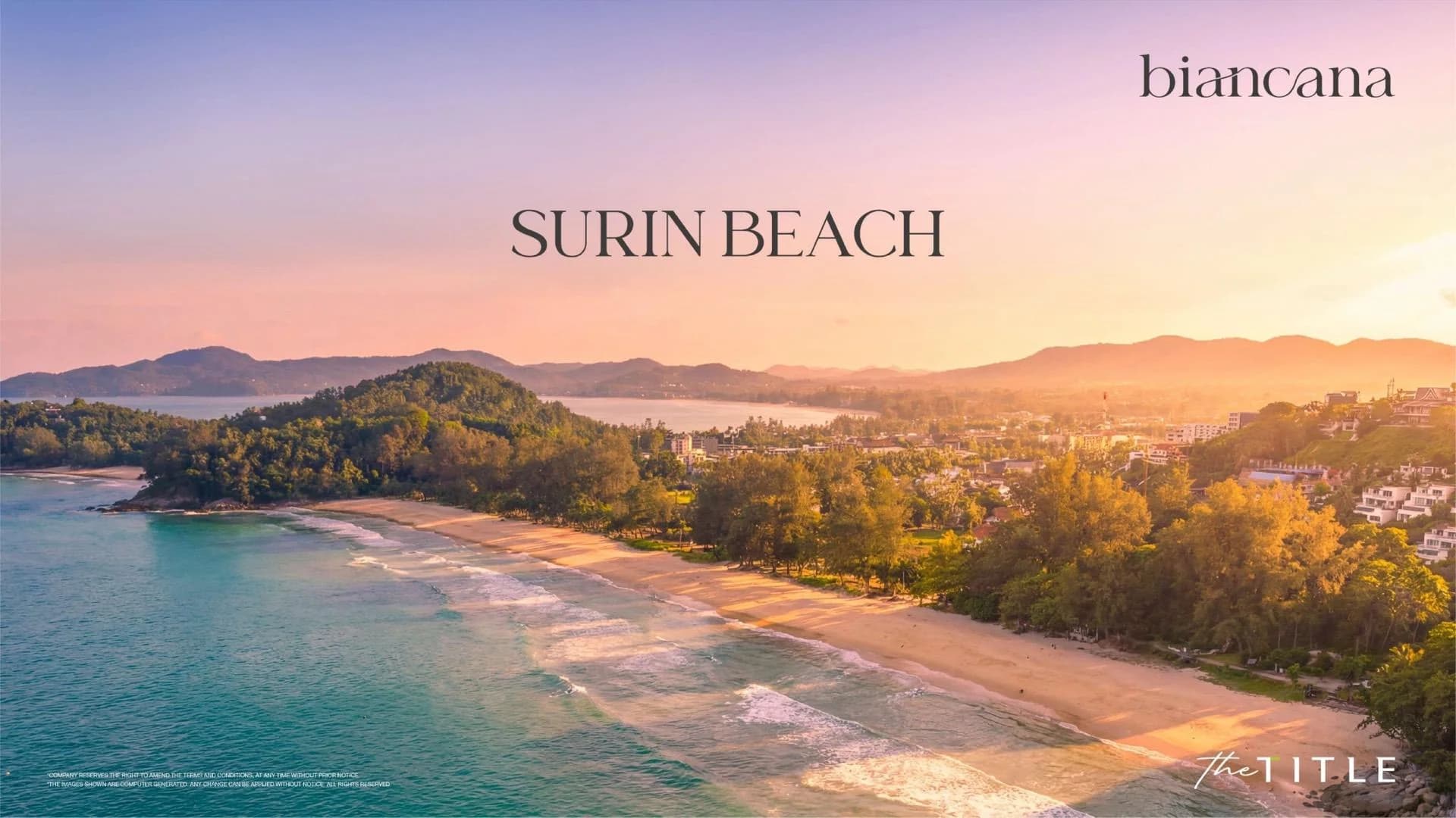 Aerial view of Surin Beach and its coastal setting