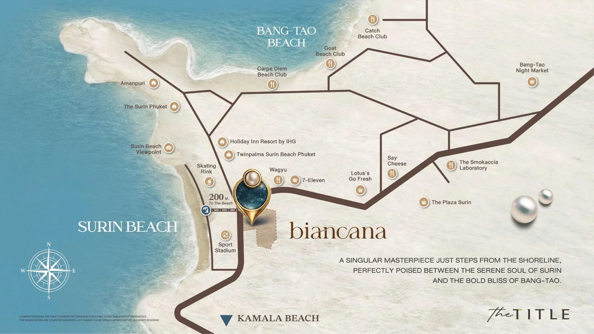 The Title Biancana location and nearby landmarks